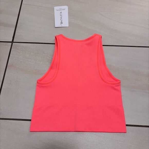 Athleta Aurora Crop Rib Tank NEW with tags Size XS Sunset Glow - Picture 8 of 16